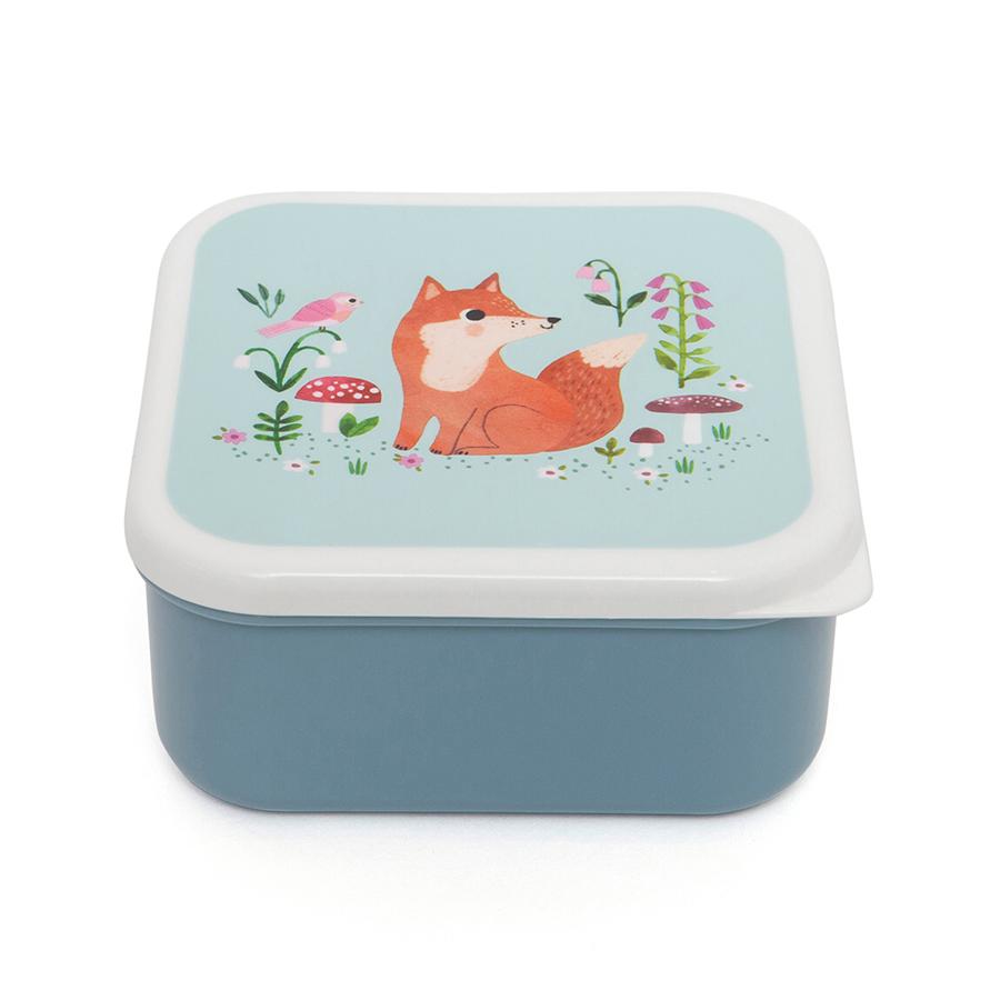Petit Monkey snackbox set woodland blue 12 x 12 cm