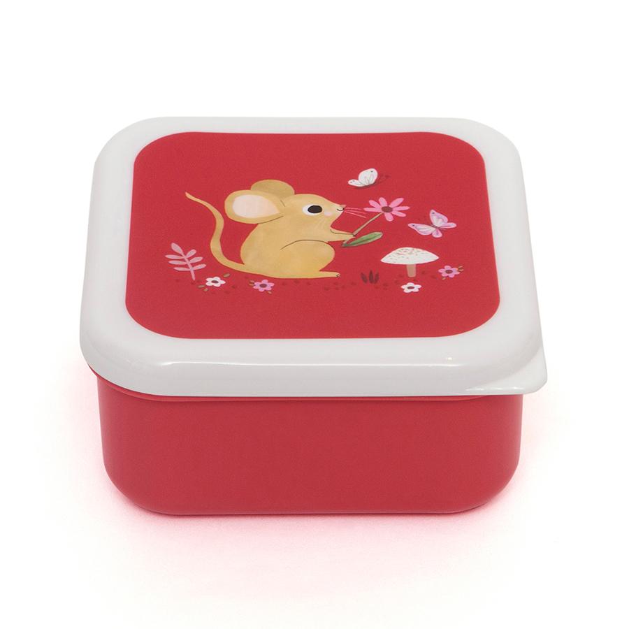 Petit Monkey snackbox set woodland blue 12 x 12 cm
