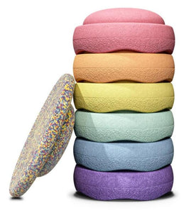 Stapelstein regenboog pastel + pastel confeti balance board