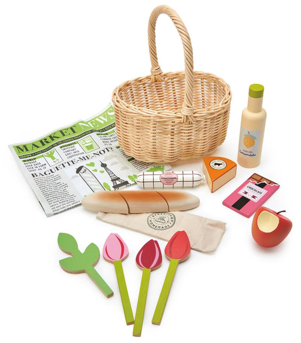 Tender Leaf Toys winkelmand met boodschappen 3jr+