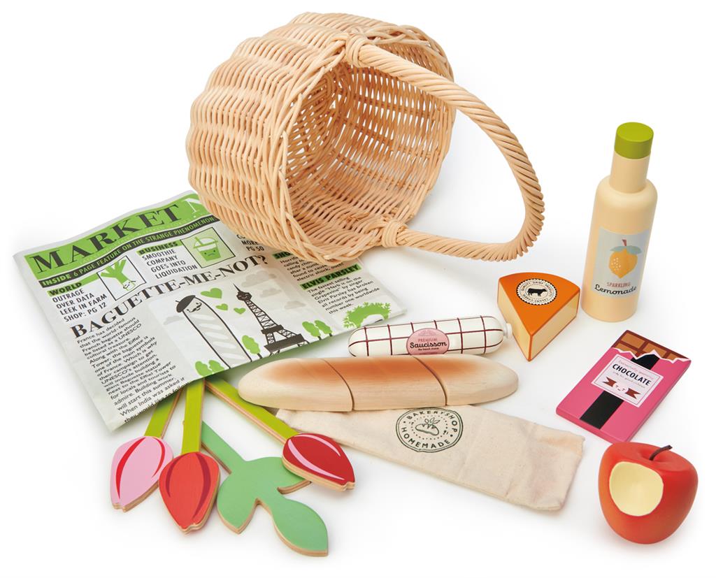 Tender Leaf Toys winkelmand met boodschappen 3jr+