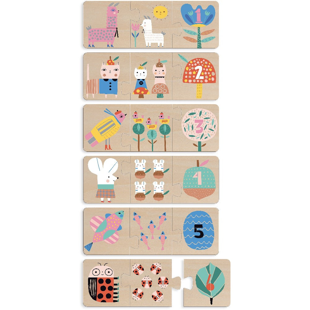 VILAC 6 houten trio puzzels Suzy Ultman 2 jr+