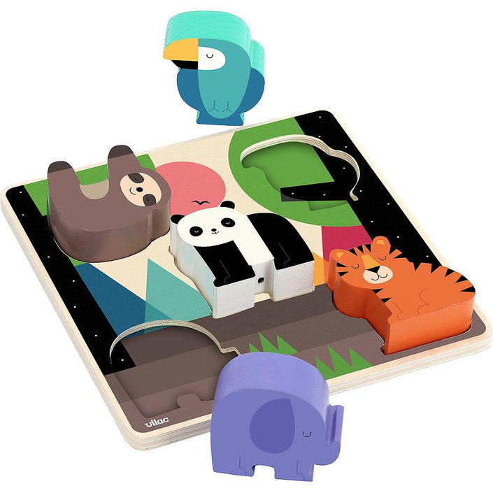 VILAC puzzel met geluid jungle 5 stks / 18 m+