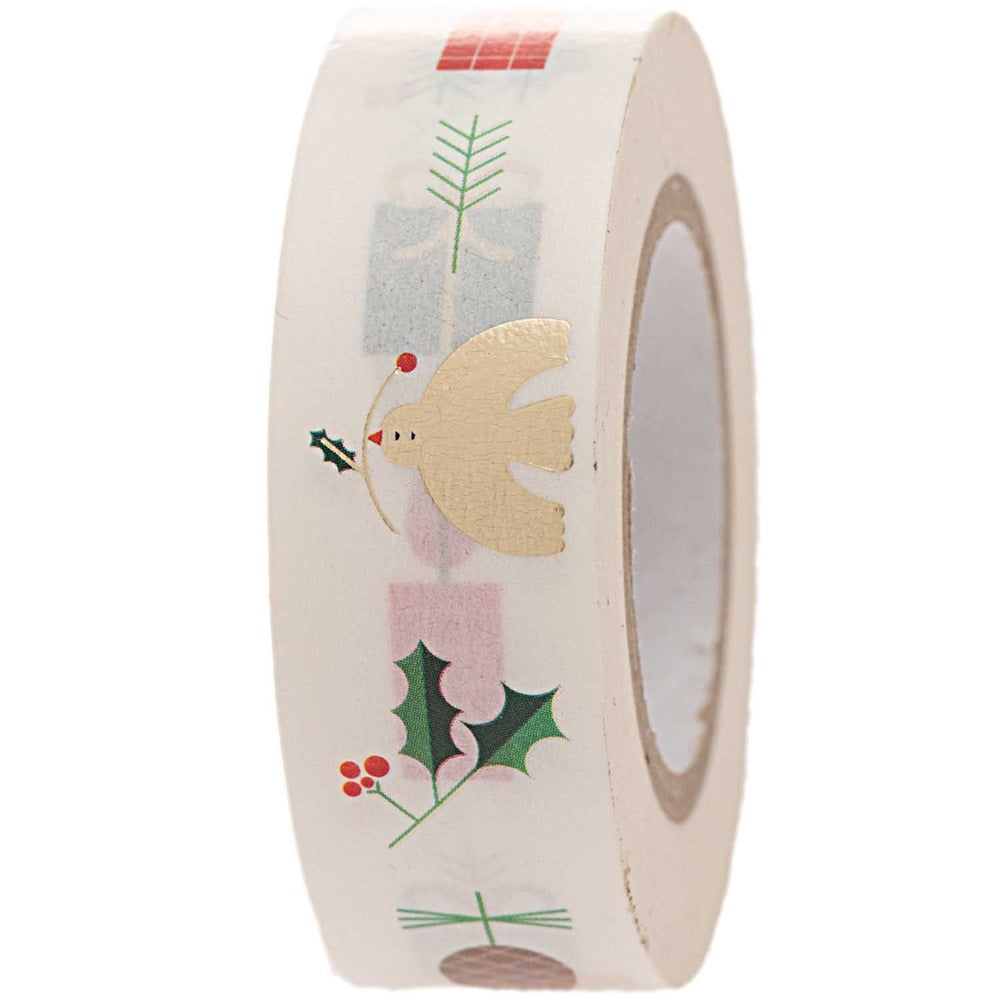 Washi tape Xmas wit 10 mtr
