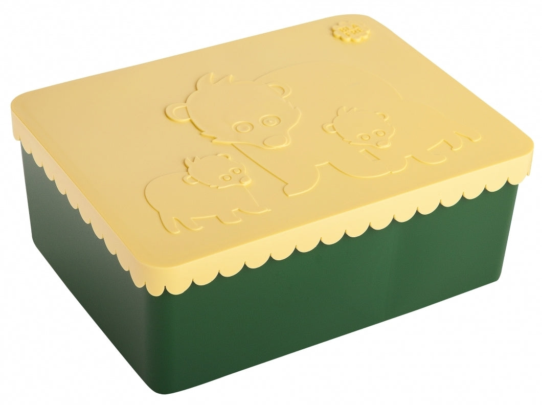 BLAFRE lunchbox ijsbeer donkergroen soft geel