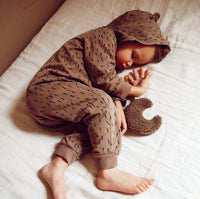 Dappermaentje speendoekje maan teddy koffie