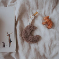 Dappermaentje speendoekje maan teddy koffie