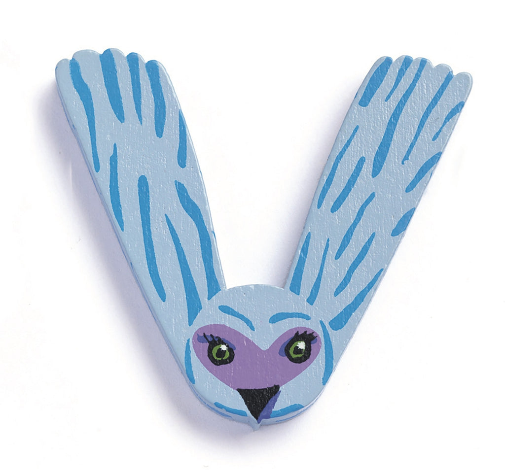 DJECO houten letter animal V