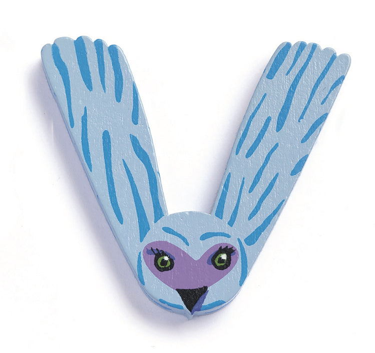 DJECO houten letter animal V