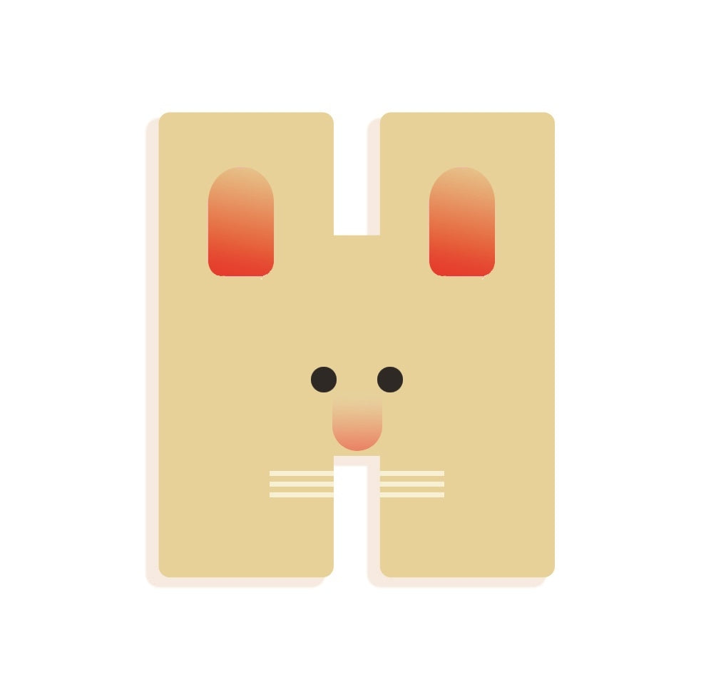 DJECO houten letter designed animal H