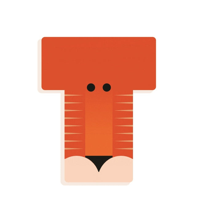 DJECO houten letter designed animal T