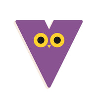 DJECO houten letter designed animal V