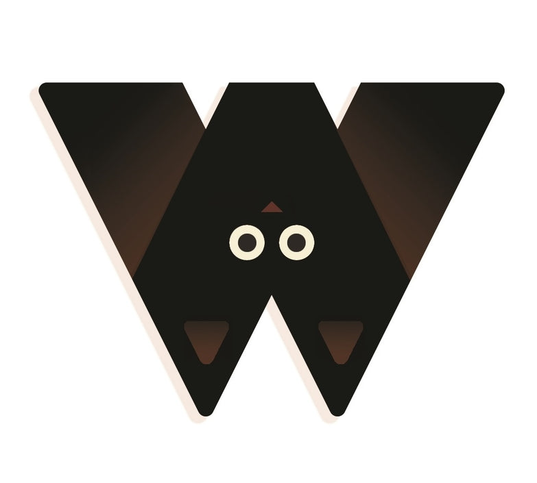 DJECO houten letter designed animal W