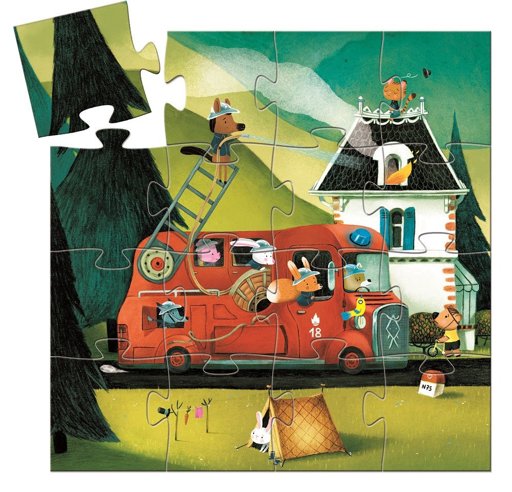 DJECO puzzel brandweerwagen 2 jr / 16 stks kopen