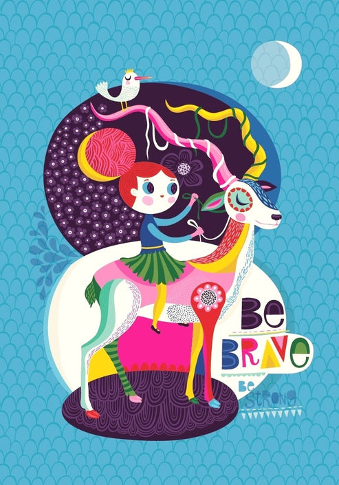 Petit Monkey poster Be Brave 29.7 x 42 cm