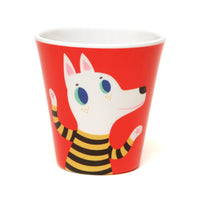Petit Monkey melamine beker hond en wolf rood