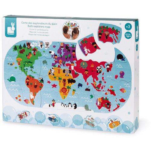 JANOD badpuzzel Wereldkaart 3jr+