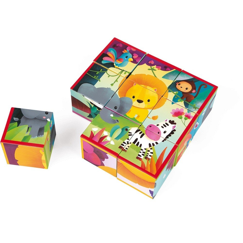 JANOD blokpuzzel jungledieren 2 jr+ / 9 stks