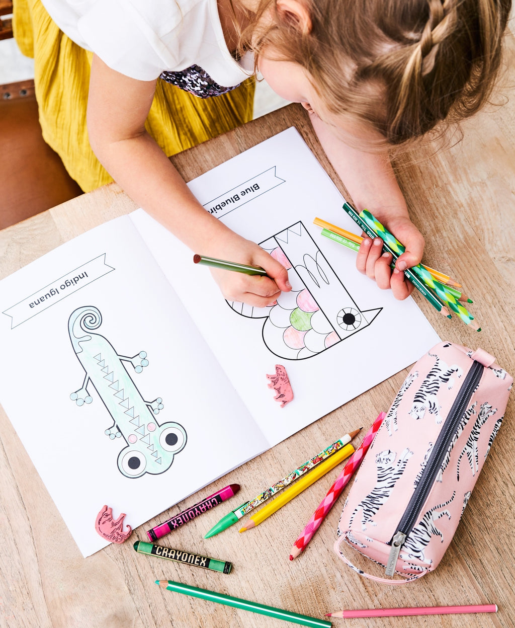 Petit Monkey etui tijger wit rPET