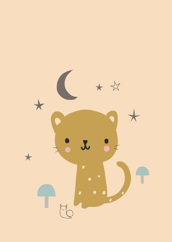 Petit Monkey ansichtkaart leopard peach