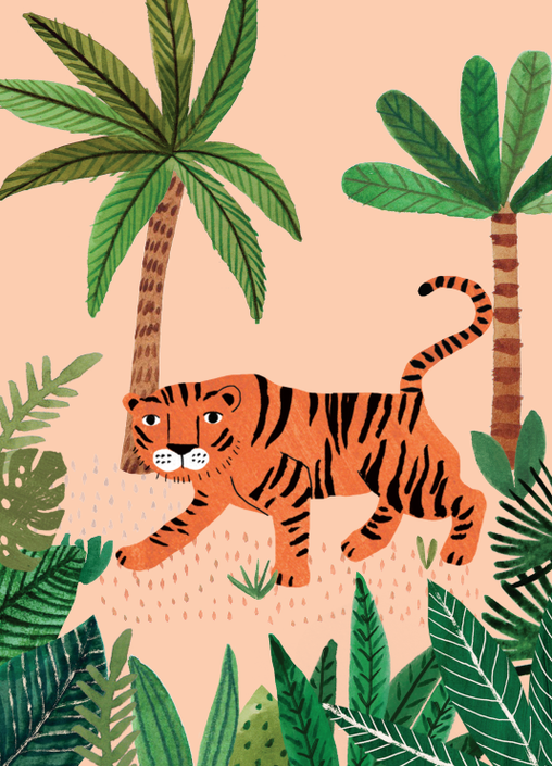 Petit Monkey ansichtkaart Savannah tiger