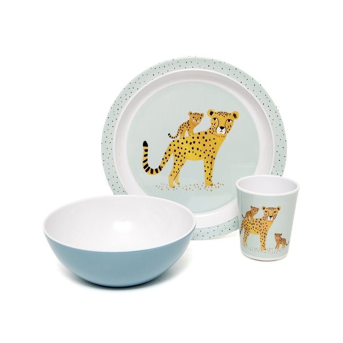 Petit Monkey melamine kom leopard aqua