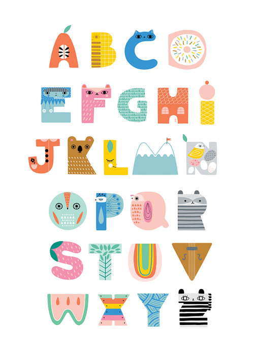 Petit Monkey alfabet poster Suzy's ABC 29,7 x 42 cm