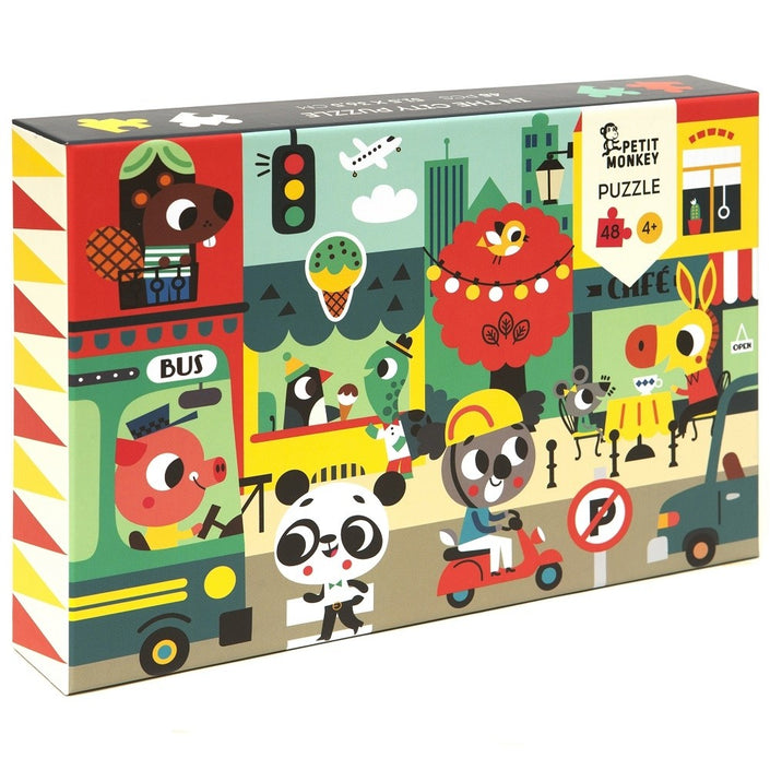 Petit Monkey puzzel in the city 4 jr+ / 48 stks