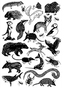 Petit Monkey tattoo's Black animals