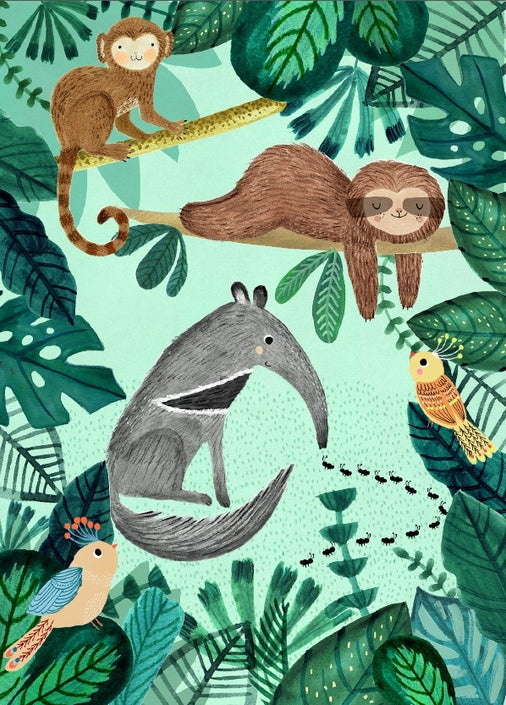 Petit Monkey poster Anteater and Sloth 50 x 70 cm