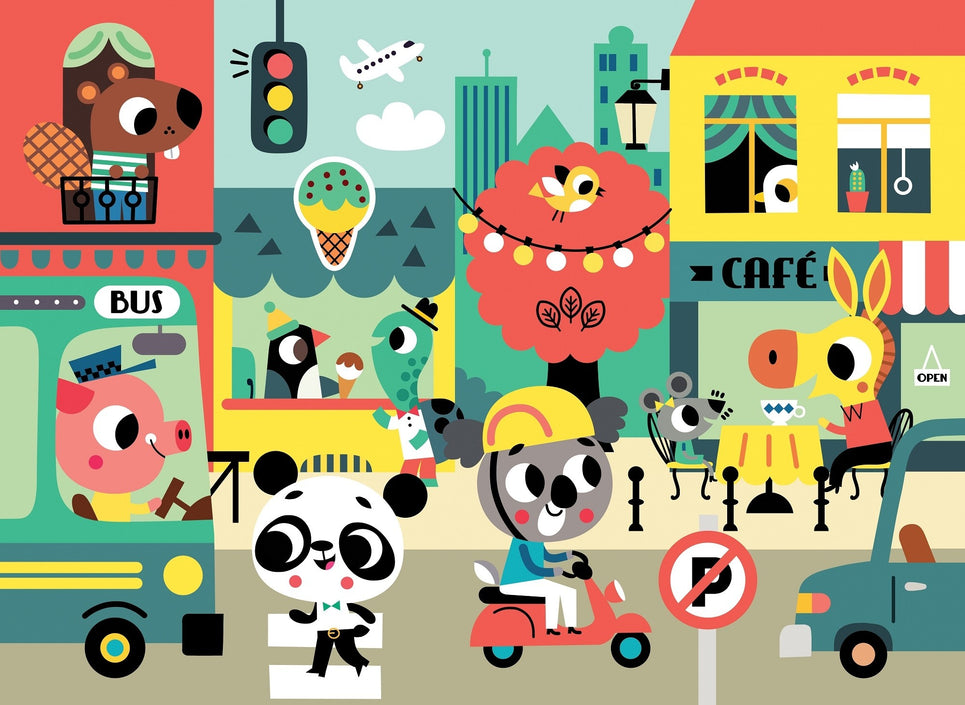 Petit Monkey puzzel in the city 4 jr+ / 48 stks