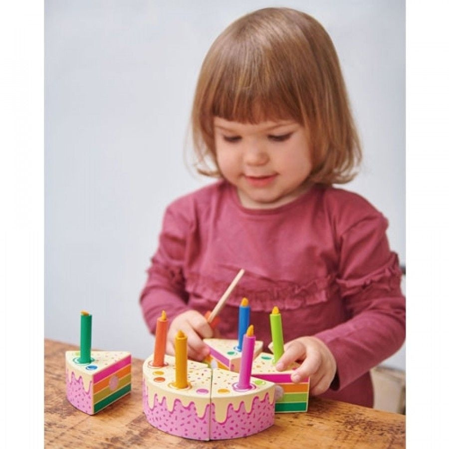Tender Leaf Toys verjaardagstaart regenboog 3 jr+ 191856082828